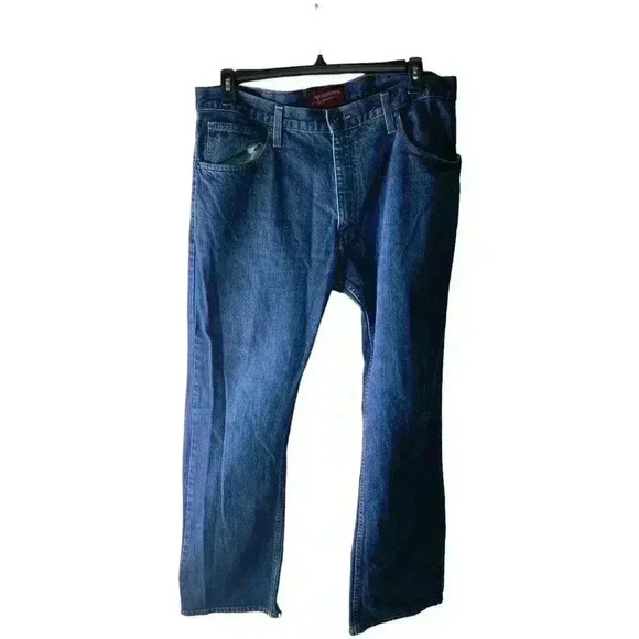 Arizona Jean Co The Original Boot Cut Denim Jeans Men Sz 38x32 Distressed Blue - Picture 1 of 11